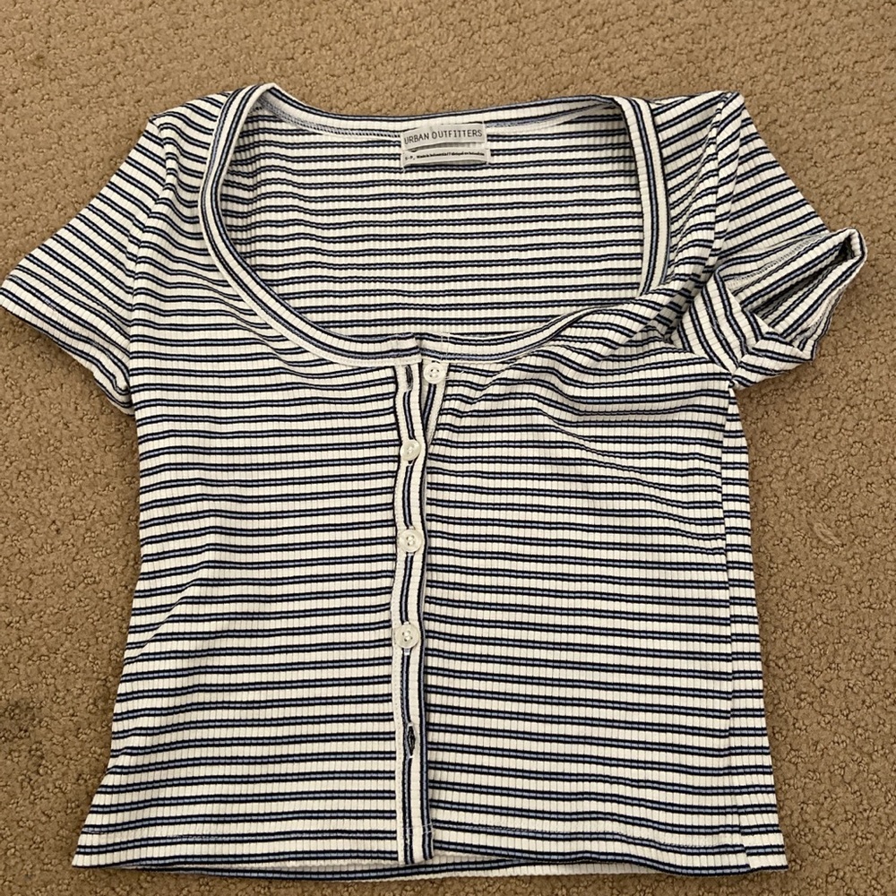 Striped Urban Outfitters Cropped Tee